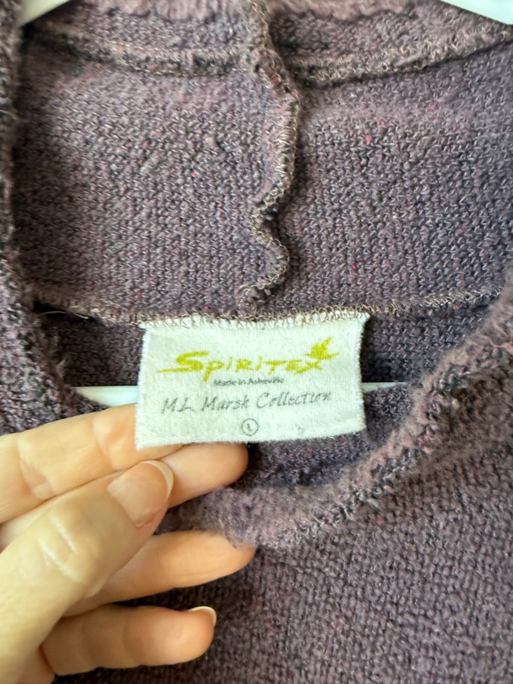 Spiritex Cowl-Neck Tunic Sweater in Dusty Plum size medium women’s loungewear - Picture 5 of 8